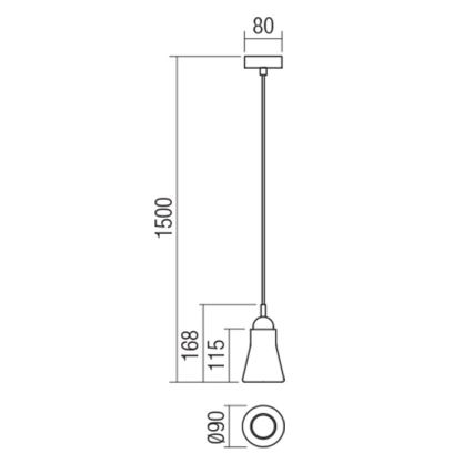 Redo 01-1518 - Pendel UPPER 1xGU10/28W/230V messing/beige