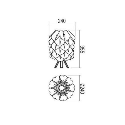 Redo 01-1523 - Bordlampe INBO 1xE27/28W/230V hvid