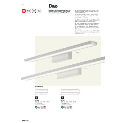 Redo 01-1527 - LED badeværelses spejlbelysning DAO 1xLED/36W/230V IP44