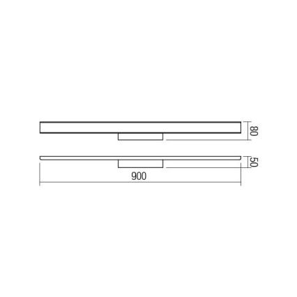 Redo 01-1527 - LED badeværelses spejlbelysning DAO 1xLED/36W/230V IP44