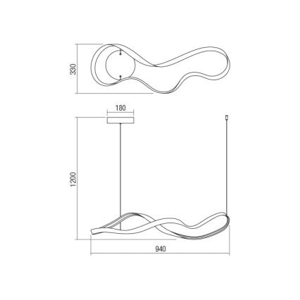 Redo 01-1530 - LED pendel dæmpbar NUBO LED/34,5W/230V hvid