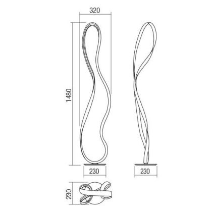 Redo 01-1532 - LED gulvlampe dæmpbar NUBO LED/34,5W/230V hvid