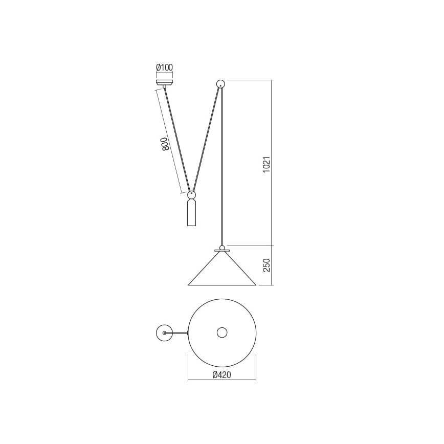 Redo 01-1546 - Pendel KALIMBA 1xE27/42W/230V diameter 42 cm edderkop sort