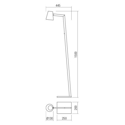 Redo 01-1556 - Gulvlampe MINGO 1xE27/42W/230V hvid