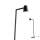 Redo 01-1557 - Gulvlampe MINGO 1xE27/42W/230V sort