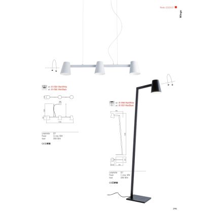 Redo 01-1557 - Gulvlampe MINGO 1xE27/42W/230V sort