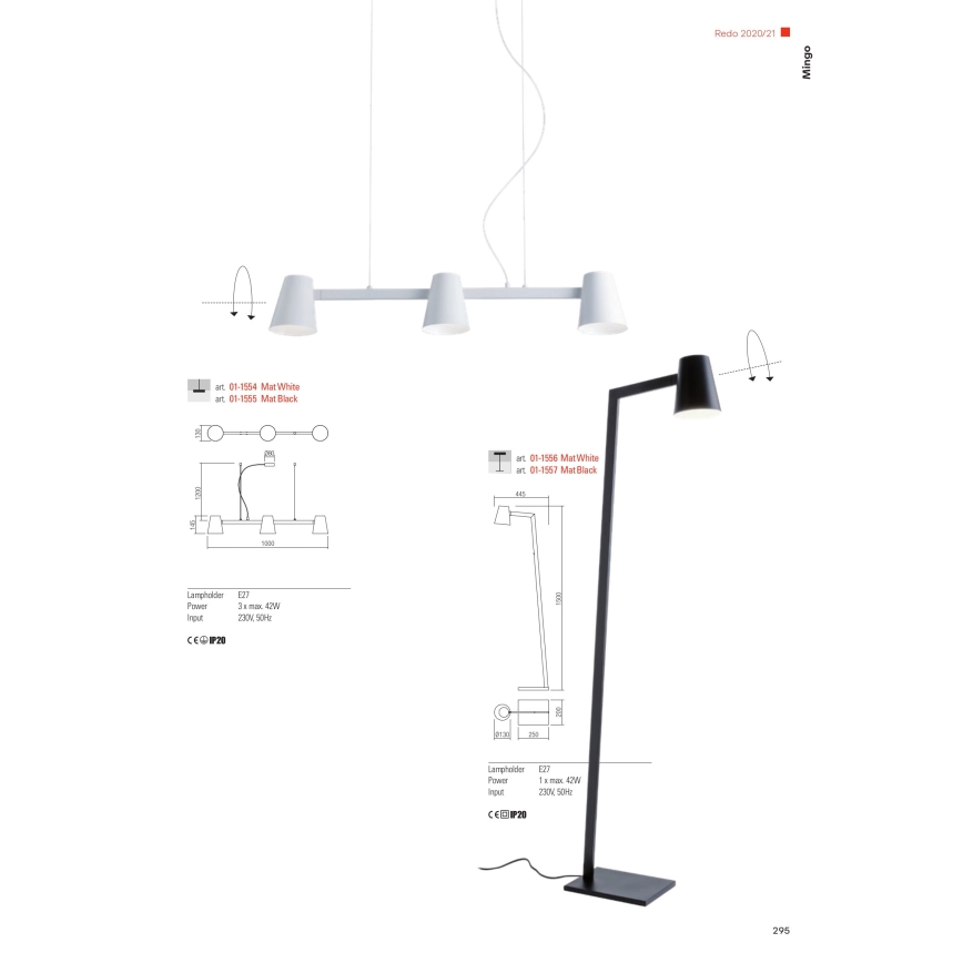 Redo 01-1557 - Gulvlampe MINGO 1xE27/42W/230V sort