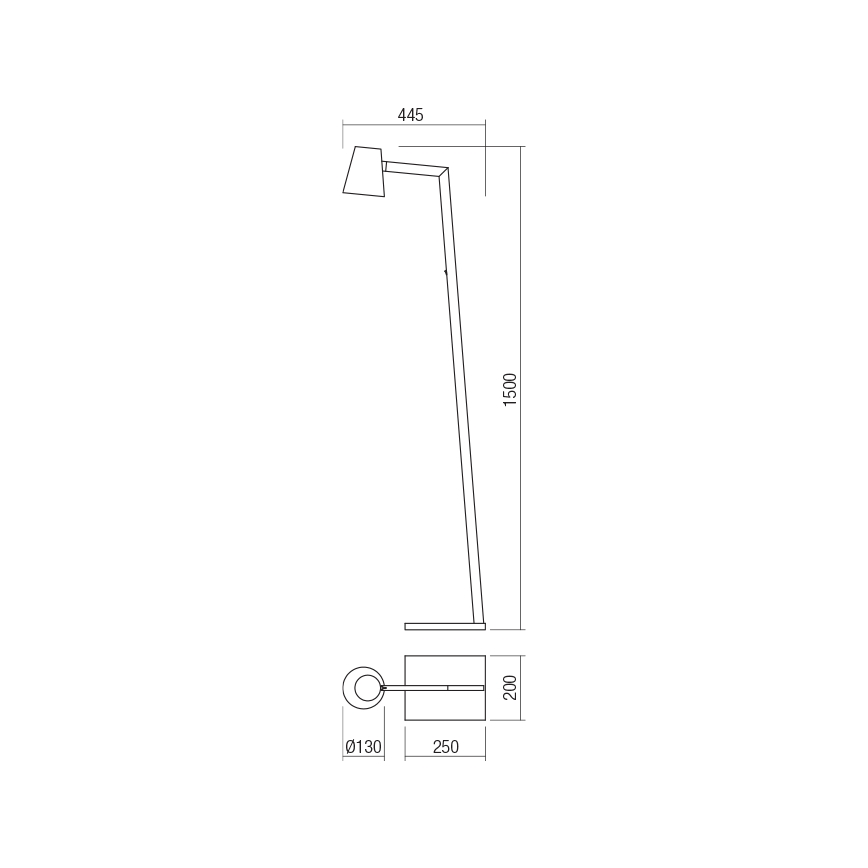Redo 01-1557 - Gulvlampe MINGO 1xE27/42W/230V sort