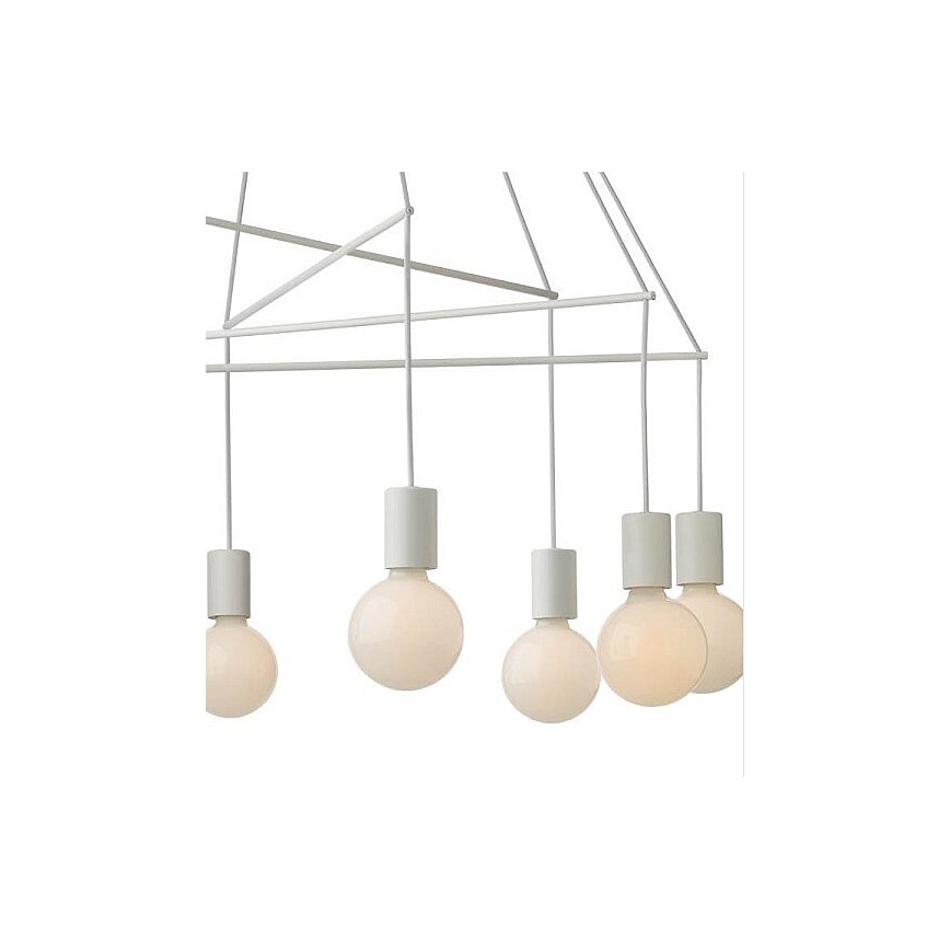 Redo 01-1564 - Lysekrone på wire MIKADO 8xE27/42W/230V Ø 82 cm hvid