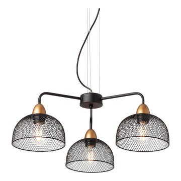 Redo 01-1573 - Pendel med wireophæng TAMIS 3xE27/42W/230V Ø 59 cm sort