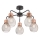 Redo 01-1577 - Loftlampe på stang EDISON 5xE27/42W/230V Ø 53 cm sort/kobber