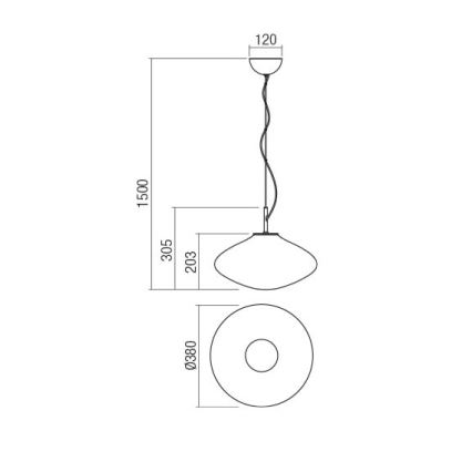 Redo 01-1618 - Pendel ABSOLUTE 1xE27/42W/230V beige