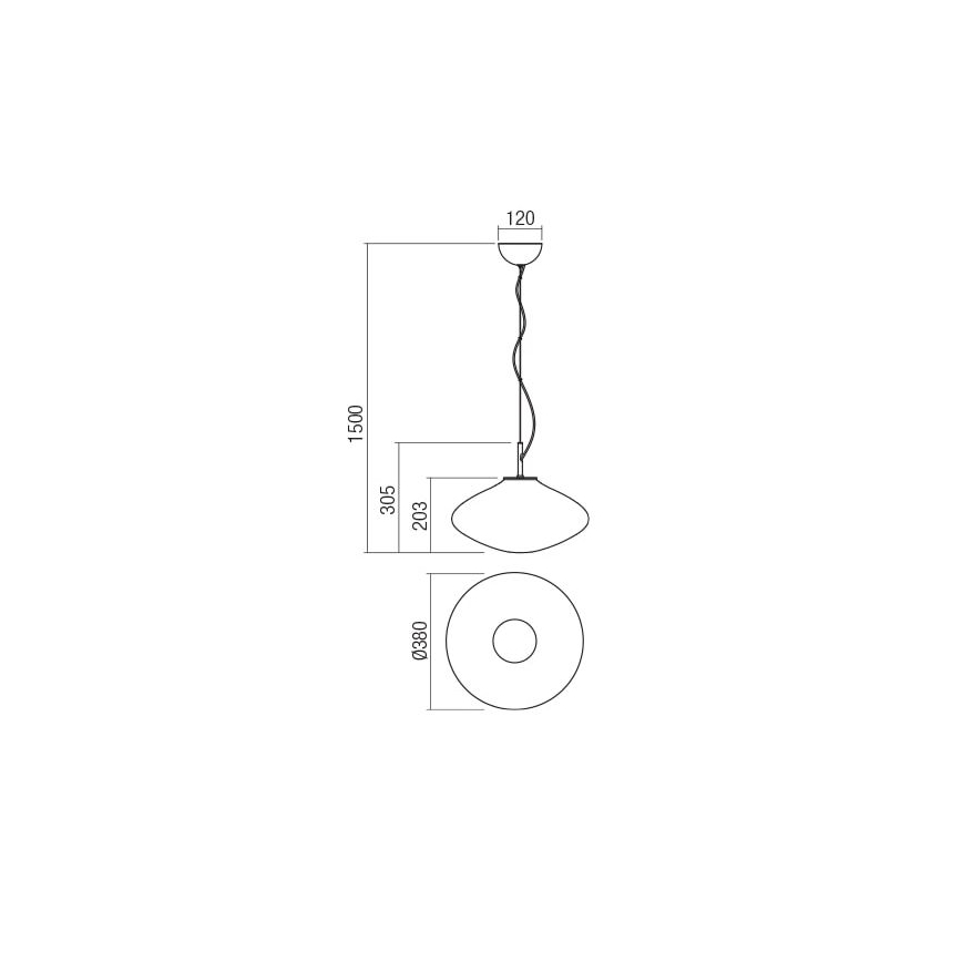 Redo 01-1620 - Pendel ABSOLUTE 1xE27/42W/230V kobber