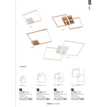 Redo 01-1638 - LED-dæmpbar loftlampe KLEE LED/30W/230V 45x45 cm hvid