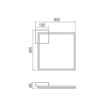 Redo 01-1638 - LED-dæmpbar loftlampe KLEE LED/30W/230V 45x45 cm hvid