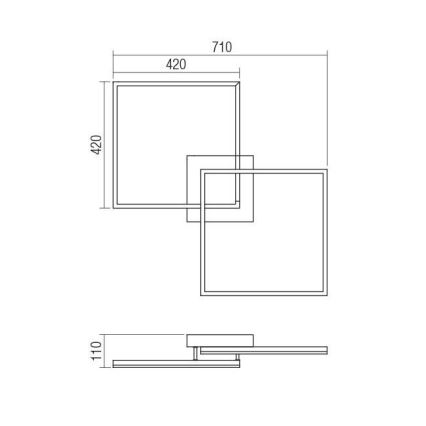 Redo 01-1642 - Dæmpbar LED-loftlampe KLEE LED/57W/230V hvid