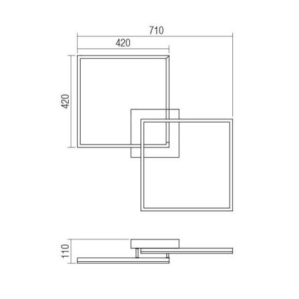 Redo 01-1643 - Dæmpbar LED-loftlampe KLEE LED/57W/230V guld