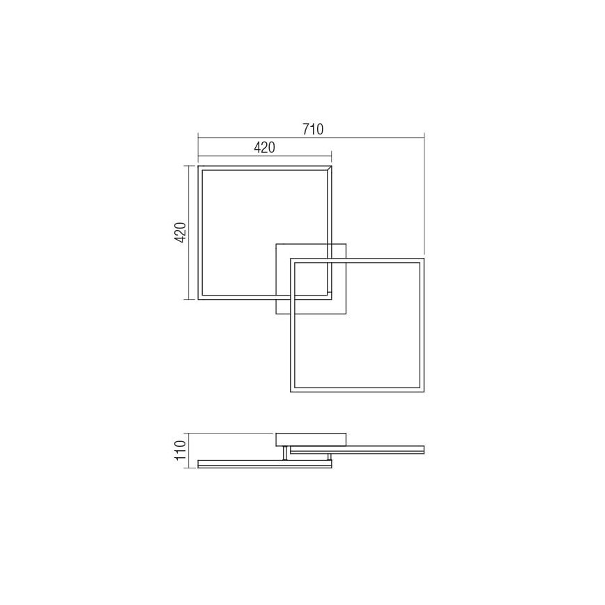 Redo 01-1643 - Dæmpbar LED-loftlampe KLEE LED/57W/230V guld