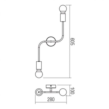 Redo 01-1668 - Loftlampe YAK 2xE27/42W/230V