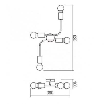 Redo 01-1669 - Loftlampe YAK 4xE27/42W/230V