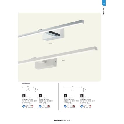 Redo 01-1671 - LED badeværelses spejlbelysning NEPTUNE LED/12W/230V IP44