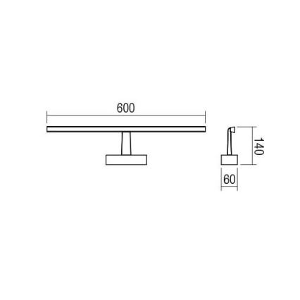 Redo 01-1672 - LED badeværelses spejlbelysning NEPTUNE LED/12W/230V IP44