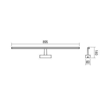 Redo 01-1675 - LED badeværelses spejlbelysning NEPTUNE LED/18W/230V IP44