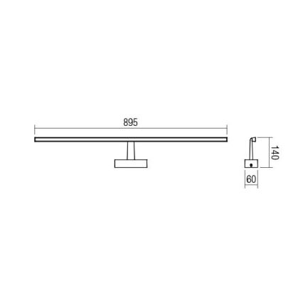 Redo 01-1676 - LED badeværelses spejlbelysning NEPTUNE LED/18W/230V IP44