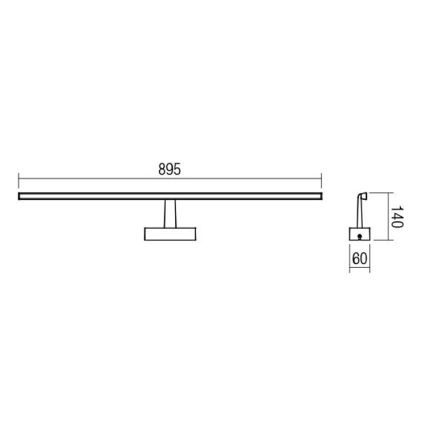 Redo 01-1678 - LED badeværelses spejlbelysning NEPTUNE 1xLED/18W/230V IP44