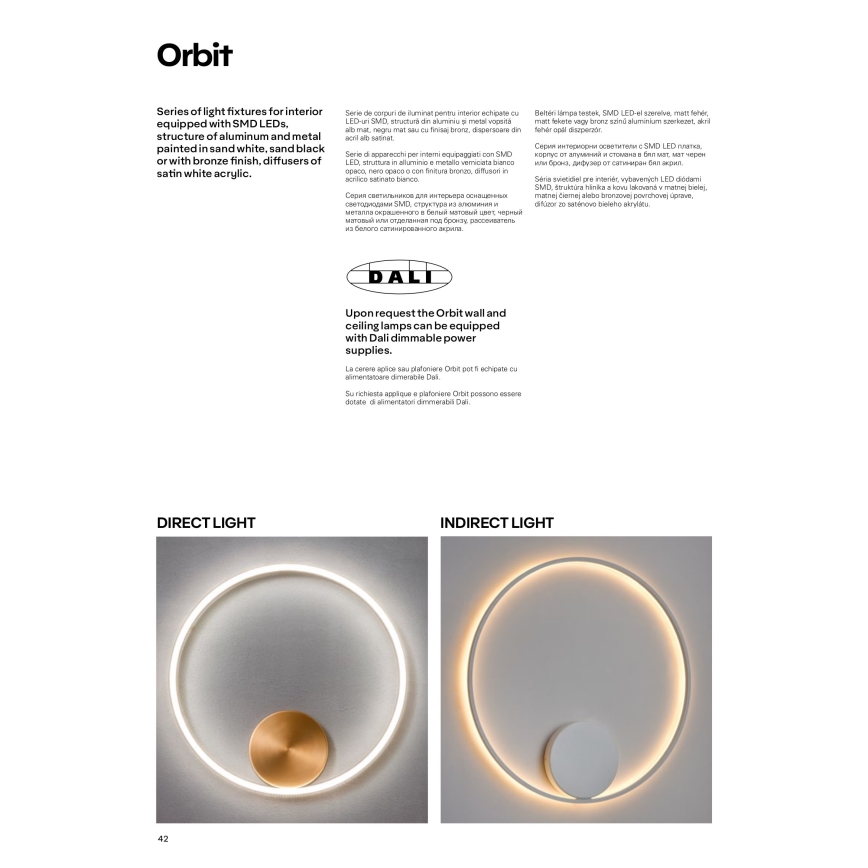 Redo 01-1701 - LED væglampe ORBIT LED/28W/230V