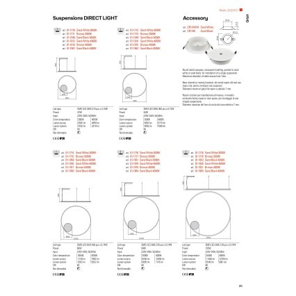 Redo 01-1713 - Dæmpbar LED-pendel på kabel ORBIT LED/55W/230V bronze
