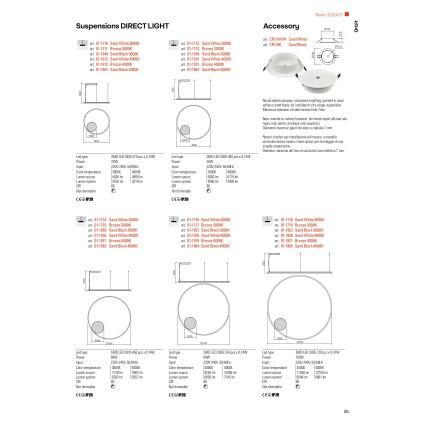 Redo 01-1713 - LED pendel dæmpbar ORBIT LED/55W/230V bronze