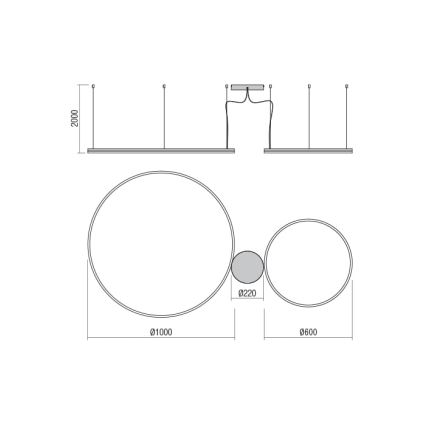 Redo 01-1721 - LED lysekrone i en snor ORBIT LED/42W + LED/66W/230V