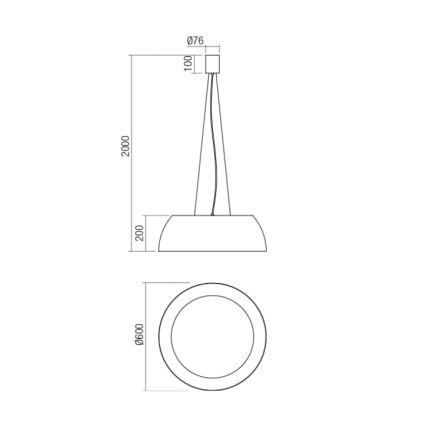 Redo 01-1732 - LED pendel BLAIR LED/55W/230V 3000K hvid