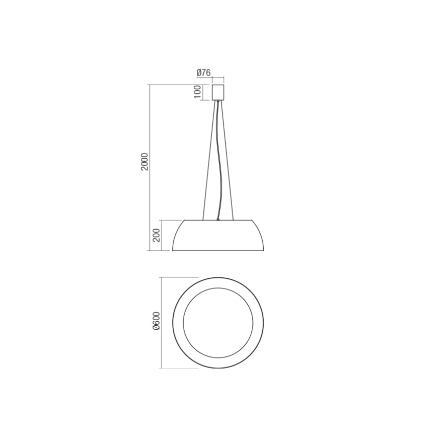 Redo 01-1732 - LED pendel BLAIR LED/55W/230V 3000K hvid
