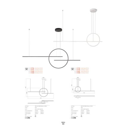 Redo 01-1734 - LED pendel dæmpbar GIOTTO LED/46W/230V hvid