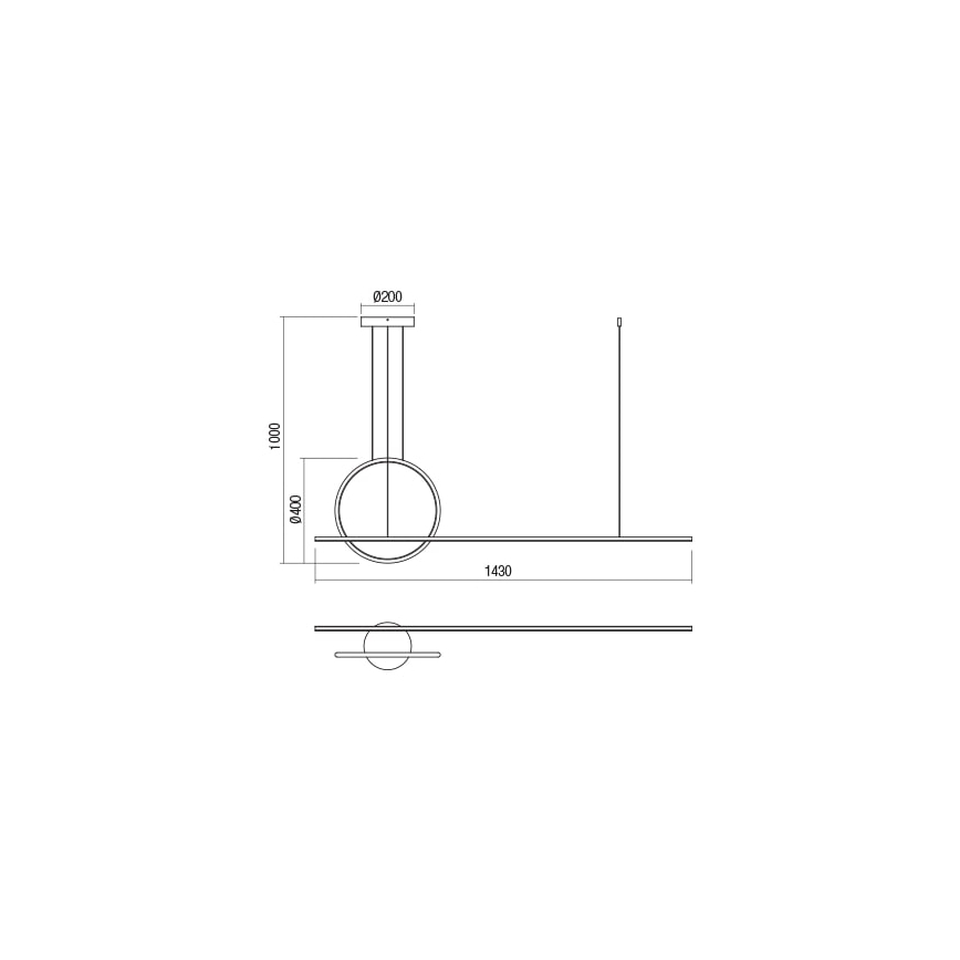Redo 01-1735 - LED pendel dæmpbar GIOTTO LED/46W/230V sort