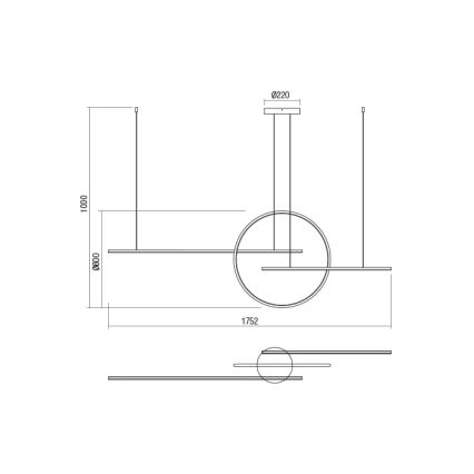 Redo 01-1737 - LED pendel dæmpbar GIOTTO LED/56W/230V sort