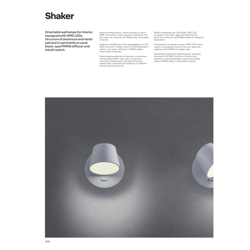 Redo 01-1739 - LED væglampe SHAKER LED/6W/230V