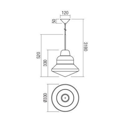 Redo 01-1770 - Pendel på kabel AMNO 1xE27/42W/230V Ø 33 cm beige