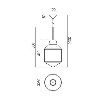 Redo 01-1772 - Pendel med kabel AMNO 1xE27/42W/230V Ø 26 cm beige