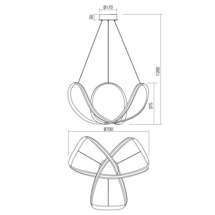 Redo 01-1784 - LED pendel dæmpbar NUCLEO LED/55W/230V hvid