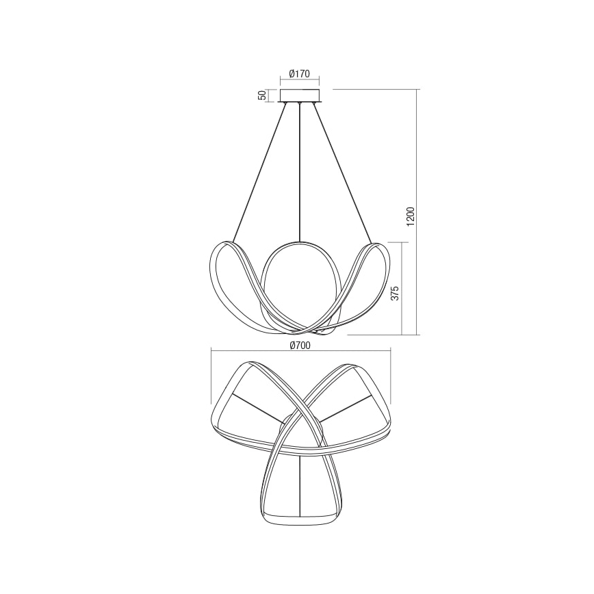 Redo 01-1784 - LED pendel dæmpbar NUCLEO LED/55W/230V hvid