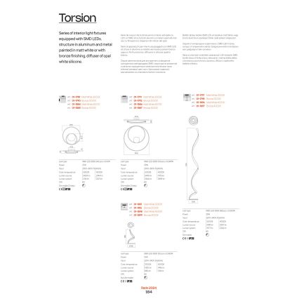 Redo 01-1789 - LED vægspot dæmpbar TORSION LED/27W/230V hvid