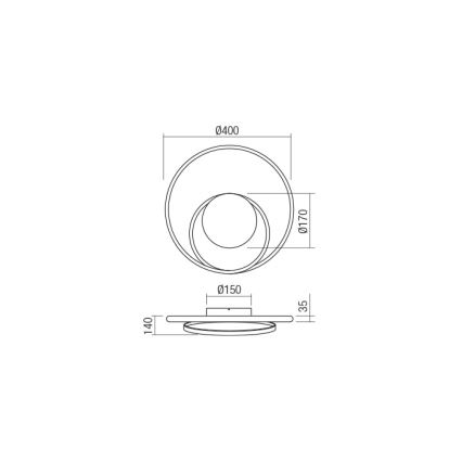 Redo 01-1789 - LED vægspot dæmpbar TORSION LED/27W/230V hvid