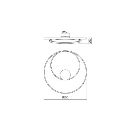 Redo 01-1791 - LED lysdæmper loftslampe TORSION 1xLED/30W/230V