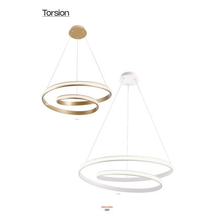 Redo 01-1794 - LED pendel dæmpbar TORSION LED/29W/230V diameter 55 cm bronze