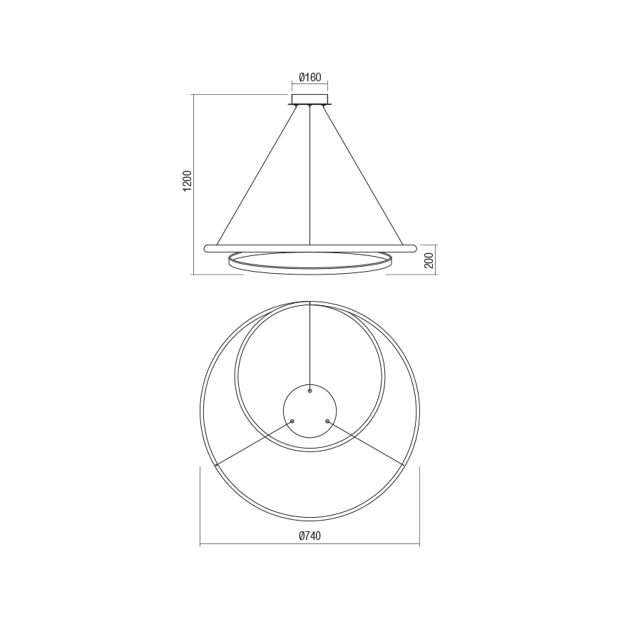 Redo 01-1795 - LED-dæmpbar pendel med kabelophæng TORSION LED/40W/230V Ø 74 cm hvid