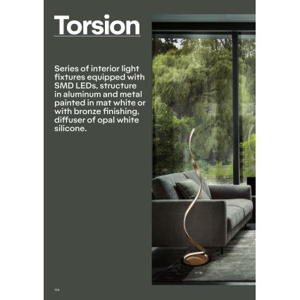 Redo 01-1796 - LED-pendel på wire TORSION LED/40W/230V Ø 74 cm bronzefarvet