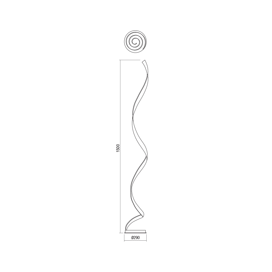 Redo 01-1798 - Dæmpbar LED-gulvlampe TORSION LED/24W/230V 3000K bronzefarvet